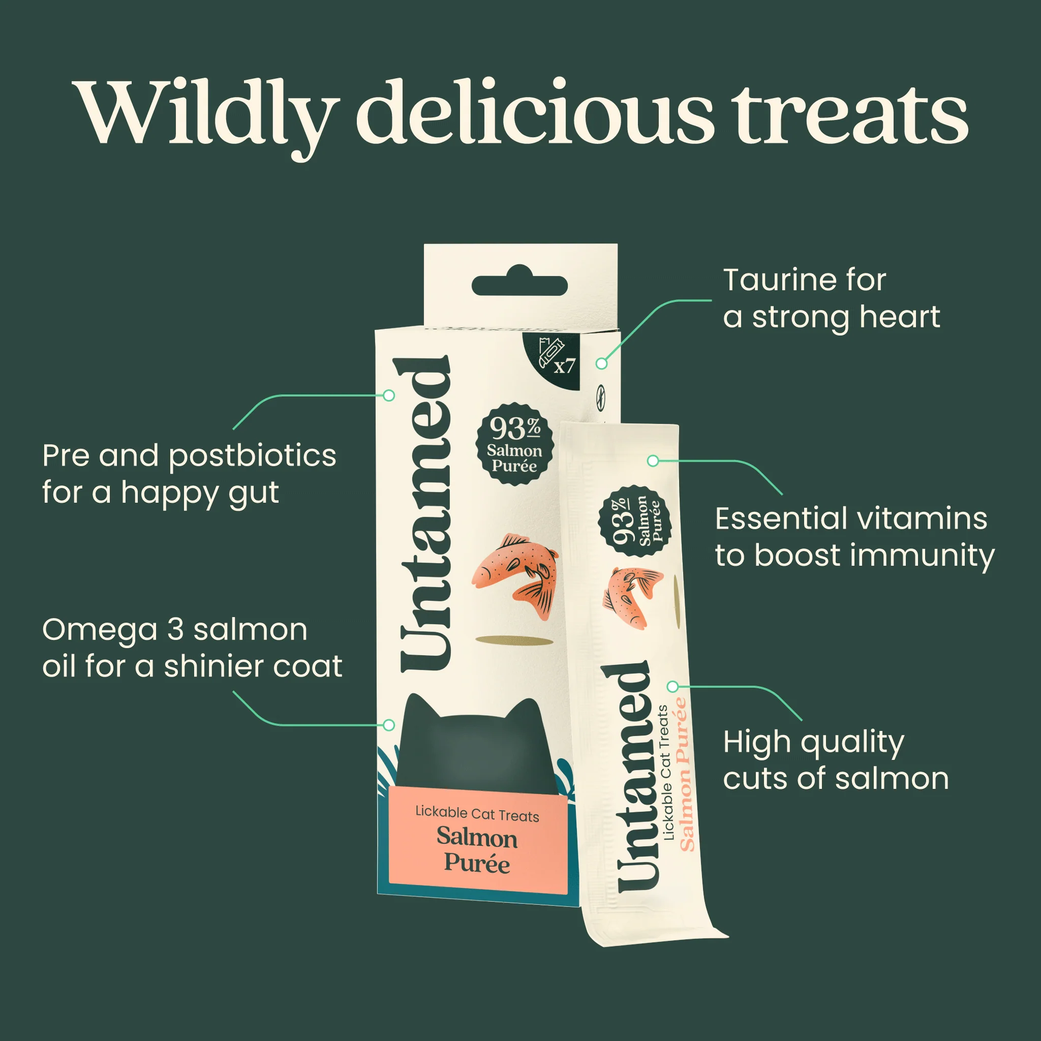 Salmon Puree Lickable Cat Treats 7x15g - Image 3